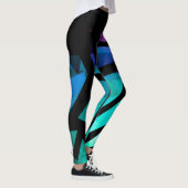 Abstract modern polygonal graffiti geometrical dar leggings (Rechts)