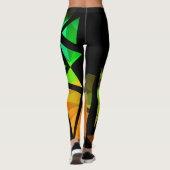 Abstract modern polygonal graffiti geometrical dar leggings (Rückseite)