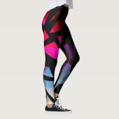 Abstract modern polygonal graffiti geometrical dar leggings (Rechts)