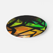 Abstract modern polygonal graffiti geometrical dar pappteller (Schrägansicht)