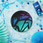 Abstract modern polygonal graffiti geometrical dar pappteller (Party)
