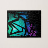 Abstract modern polygonal graffiti geometrical dar puzzle (Horizontal)