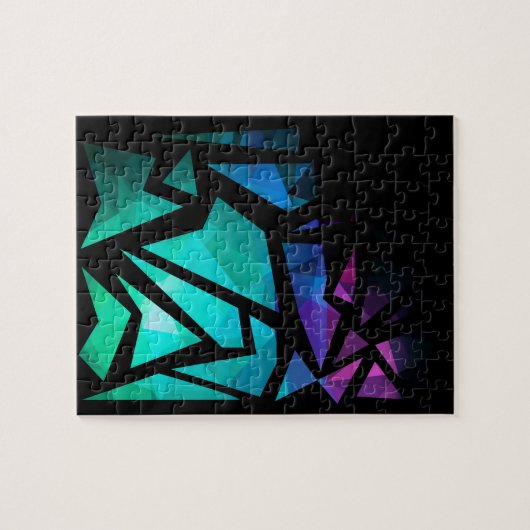 Abstract modern polygonal graffiti geometrical dar puzzle (Horizontal)