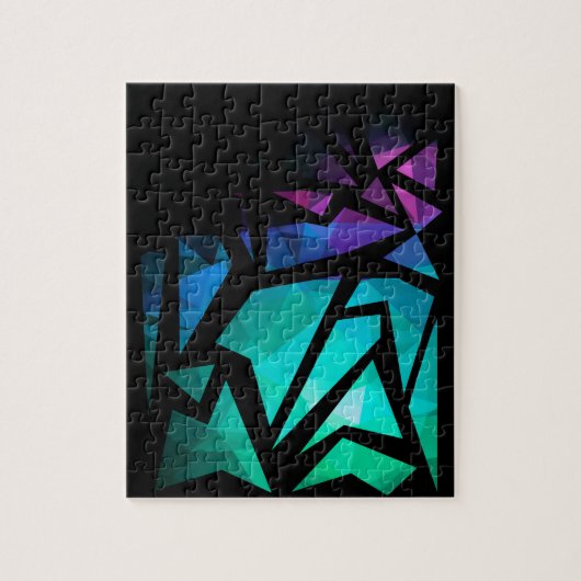 Abstract modern polygonal graffiti geometrical dar puzzle (Vertikal)