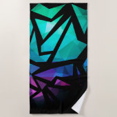 Abstract modern polygonal graffiti geometrical dar strandtuch (Vorderseite)