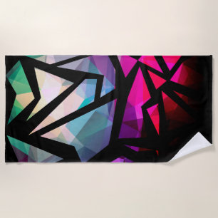 Abstract modern polygonal graffiti geometrical dar strandtuch