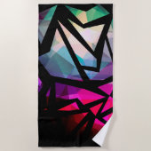 Abstract modern polygonal graffiti geometrical dar strandtuch (Vorderseite)