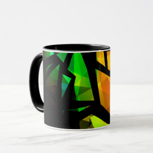 Abstract modern polygonal graffiti geometrical dar tasse