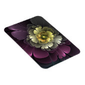 Abstract Modern Purpur Khaki Gray Fractal Flower Magnet (Rechte Seite)