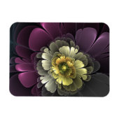 Abstract Modern Purpur Khaki Gray Fractal Flower Magnet (Horizontal)