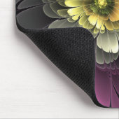 Abstract Modern Purpur Khaki Gray Fractal Flower Mousepad (Ecke)