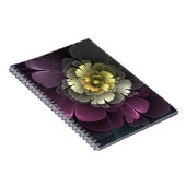 Abstract Modern Purpur Khaki Gray Fractal Flower Notizblock (Rechte Seite)