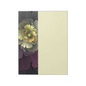 Abstract Modern Purpur Khaki Gray Fractal Flower Notizblock (Rotiert)
