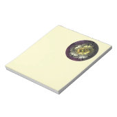 Abstract Modern Purpur Khaki Gray Fractal Flower Notizblock (Rotiert)