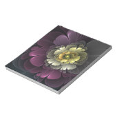 Abstract Modern Purpur Khaki Gray Fractal Flower Notizblock (Rotiert)