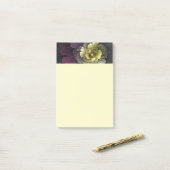 Abstract Modern Purpur Khaki Gray Fractal Flower Post-it Klebezettel (Auf Schreibtisch)