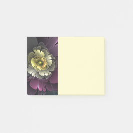 Abstract Modern Purpur Khaki Gray Fractal Flower Post-it Klebezettel
