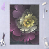 Abstract Modern Purpur Khaki Gray Fractal Flower Seidenpapier (Basteln)