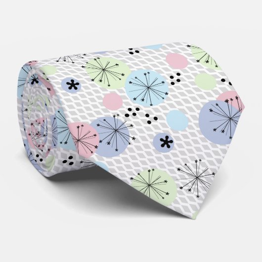 Abstract modern shapes circles polka dots light krawatte (Gerollt)