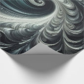 Abstract Modern Swirling Green, Silver and Black Geschenkpapier (Ecke)