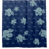 Abstract Monogram Pattern Duschvorhang (Vorderseite)