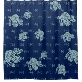 Abstract Monogram Pattern Duschvorhang