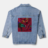 Abstract Moon Galaxy Art Jeansjacke (Rückseite)