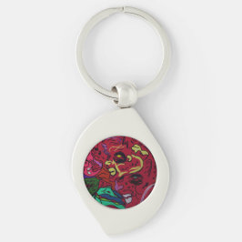Abstract Moon Galaxy Art Metal Keychain Schlüsselanhänger
