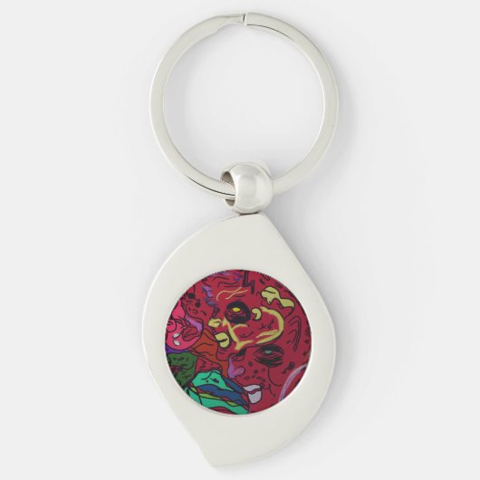 Abstract Moon Galaxy Art Metal Keychain Schlüsselanhänger (Vorderseite)