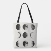 Abstract Moon Phases Wall Art Poster | Minimal Cel Tasche (Rückseite)