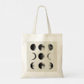 Abstract Moon Phases Wall Art Poster | Minimal Cel Tragetasche (Rückseite)