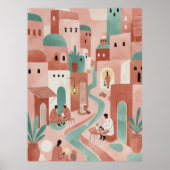 Abstract Moroccan Market Vibe Poster (Vorne)