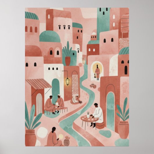 Abstract Moroccan Market Vibe Poster (Vorne)