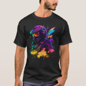Abstract motorcyclist synthwave T-Shirt (Vorderseite)