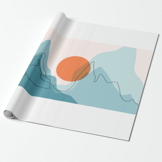 Abstract mountain range landscape, flat scenery ba geschenkpapier (Ungerollt)