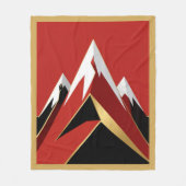 Abstract Mountain Range Red Black Gold Fleecedecke (Vorderseite)