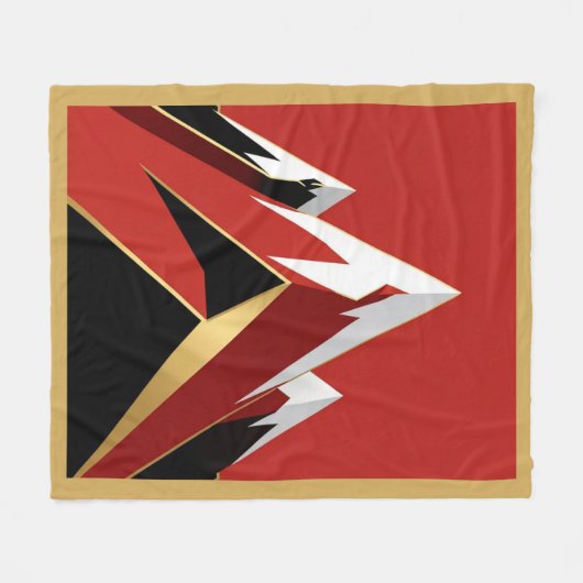 Abstract Mountain Range Red Black Gold Fleecedecke (Vorderseite (Horizontal))