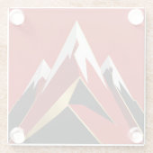 Abstract Mountain Range Red Black Gold Glasuntersetzer (Rückseite)