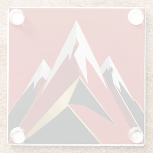 Abstract Mountain Range Red Black Gold Glasuntersetzer (Rückseite)