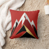 Abstract Mountain Range Red Black Gold Kissen (Decke)