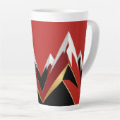 Abstract Mountain Range Red Black Gold Milchtasse (Rechte Ecke)