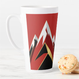 Abstract Mountain Range Red Black Gold Milchtasse
