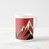 Abstract Mountain Range Red Black Gold Porzellantasse (Vorderseite Rechts)