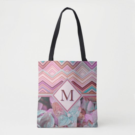 Abstract Multi-Color Zig Zag Stripes Tasche (Vorderseite)