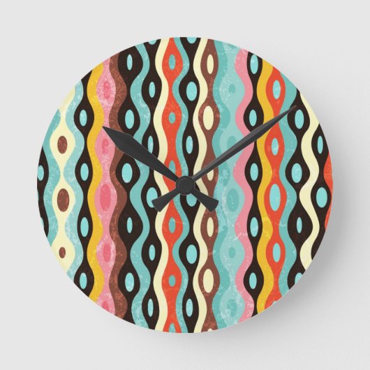 Abstract multicolor pattern runde wanduhr (Vorderseite)
