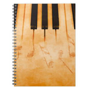 Abstract music background - Keyboard and musical n Notizblock
