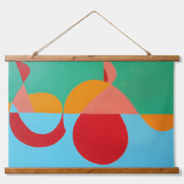 Abstract Music Treble Clef Tapestry Wandteppich Mit Holzrahmen