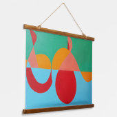 Abstract Music Treble Clef Tapestry Wandteppich Mit Holzrahmen (Gewinkelt)