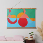 Abstract Music Treble Clef Tapestry Wandteppich Mit Holzrahmen (Schlafzimmer)