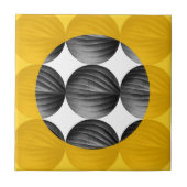 Abstract Mustard Yellow and Grey Fliese (Vorderseite)